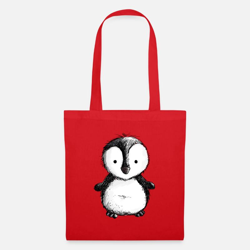 Kleiner Pinguin - Pinguine - Vogel - Königspinguin - Stoffbeutel - Rot