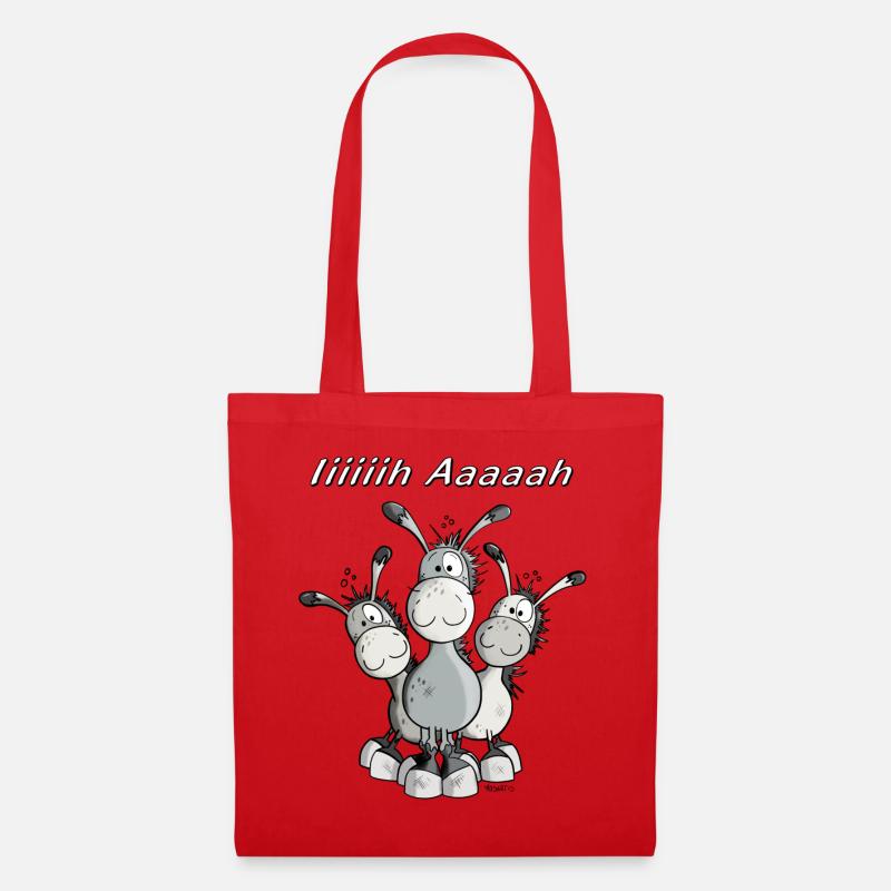 Three Donkeys - Tote Bag - red