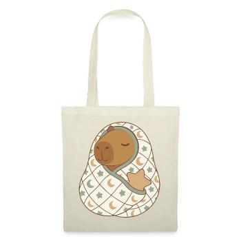 Dreamy Capybara Under Moon Quilt                   - Tote Bag - red - Front
