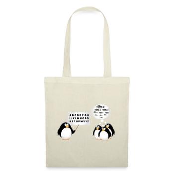 École - Pingouin - Sac en tissu - rouge - Devant