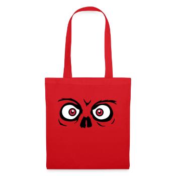 regarder horreur halloween effrayant boese visage tête - Sac en tissu - rouge - Devant