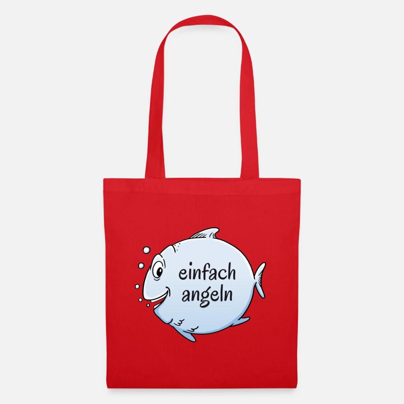 einfach angeln - Stoffbeutel - Rot