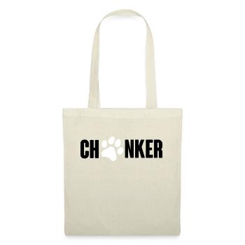 Lettrage Chonker avec patte de chat - noir et blanc - Sac en tissu - rouge - Devant