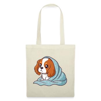 Beagle in Blau gewickelt - Stoffbeutel - Rot - Vorne