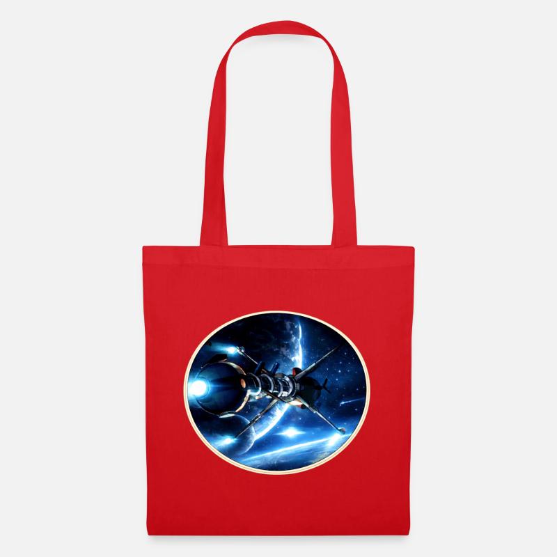 The Comet - Retro Space Emblem – 8-Bit Starship - Stoffbeutel - Rot