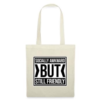 Socially Awkward But Still Friendly Lustig Spruch - Stoffbeutel - Rot - Vorne