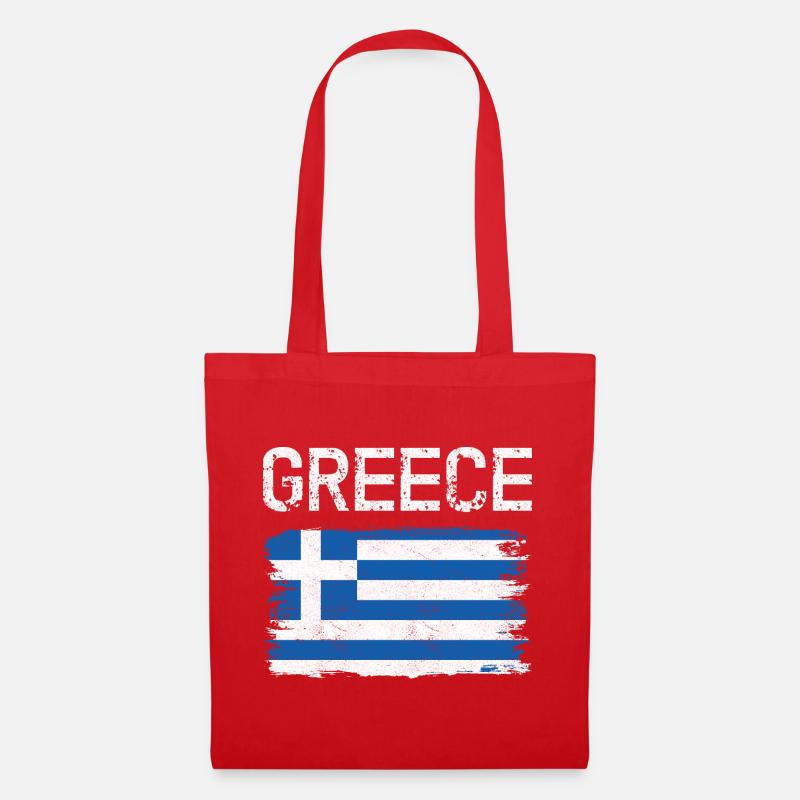 Grafik der griechischen Flagge in Stress - Stoffbeutel - Rot
