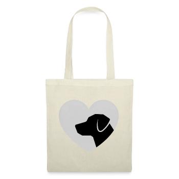 Silhouette de chien en forme de cœur en chemise - Sac en tissu - rouge - Devant