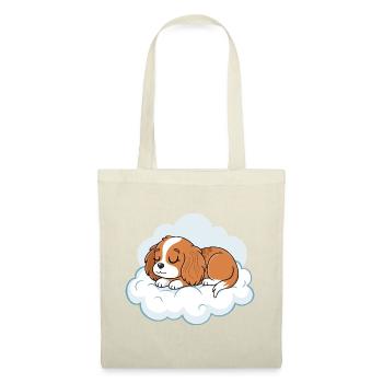 Chiot rêveur sur nuage - Sac en tissu - rouge - Devant