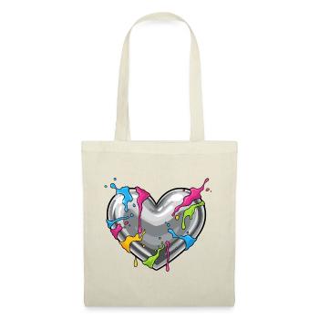 Metal heart with color shower - Tote Bag - red - Front