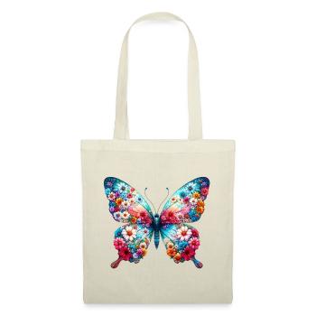 Butterfly decorated with flowers - Tote Bag - red - Front