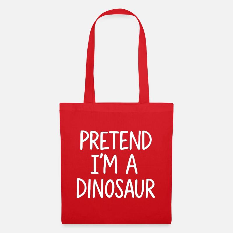 Pretend I'm a Dinosaur - Tote Bag - red