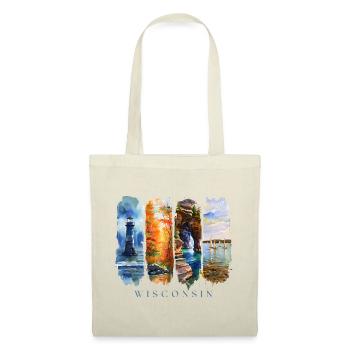 Voyage dans le Wisconsin – Grands Lacs et Phare - Sac en tissu - rouge - Devant