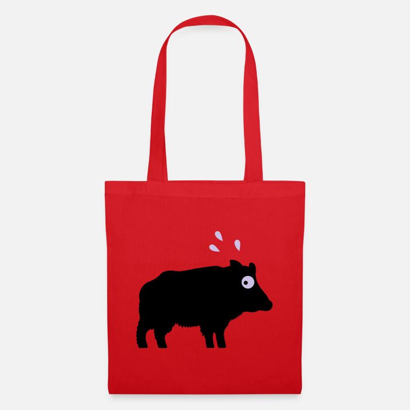 Angstschwitzendes Wildschwein - Stoffbeutel - Rot