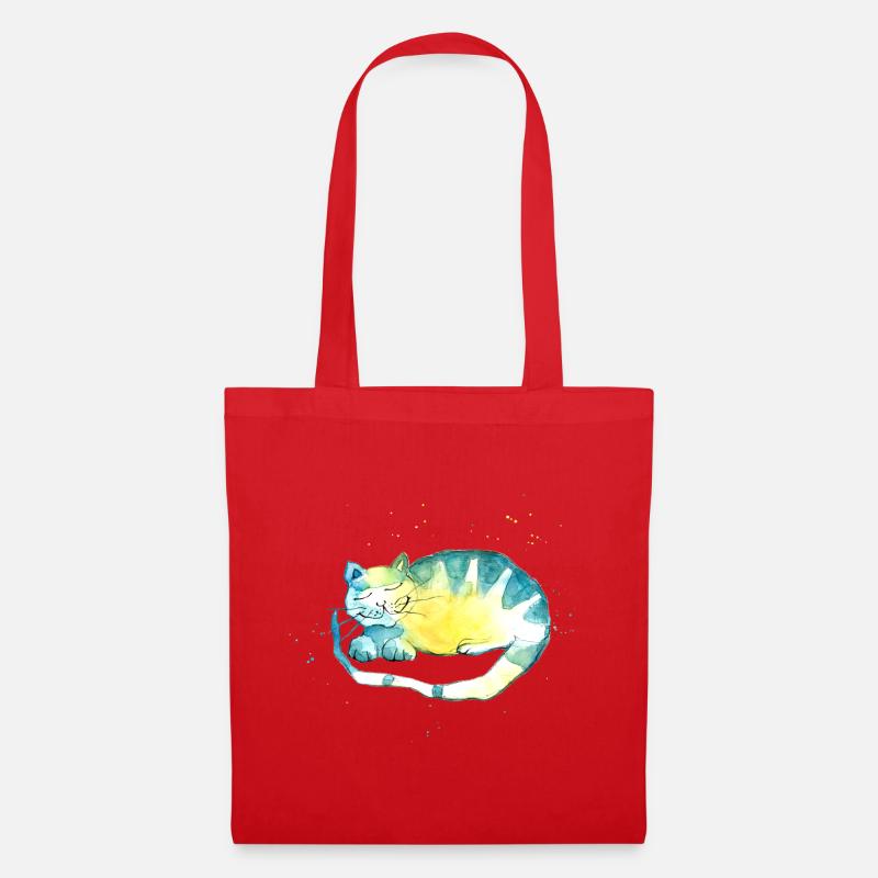 Sleeping cat. I have to think. - Tote Bag - red