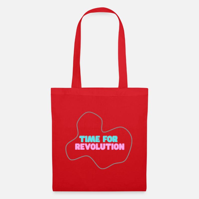 Neo-Typoschrift: Time for Revolution - Stoffbeutel - Rot