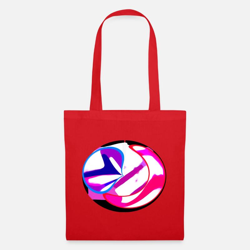Neon Swirl Abstrakt - Stoffbeutel - Rot