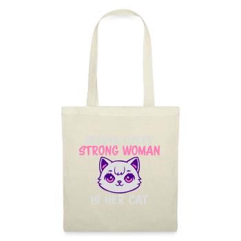 Behind Every Strong Woman Is Her Cat Spruch Katze - Tote Bag - red - Front