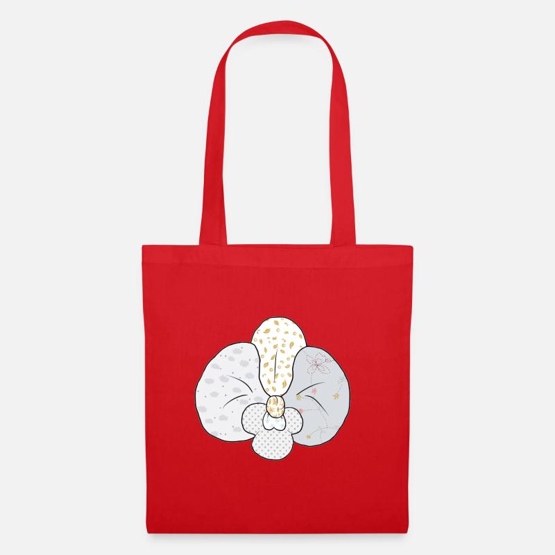 Weisse_Musterorchidee - Tote Bag - red