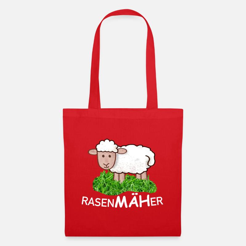 RasenMäher Schaf im Gras - Stoffbeutel - Rot