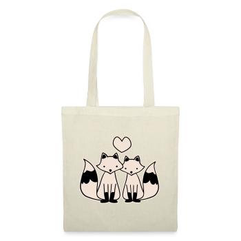 Renards amoureux - Sac en tissu - rouge - Devant