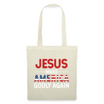 Jesus Make America Godly Again Flag Text Graphic - Tote Bag - red - Front