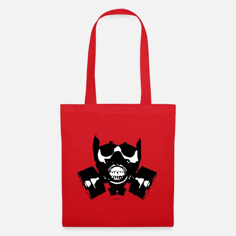 Gasmaske Skullsilhouette - Stoffbeutel - Rot