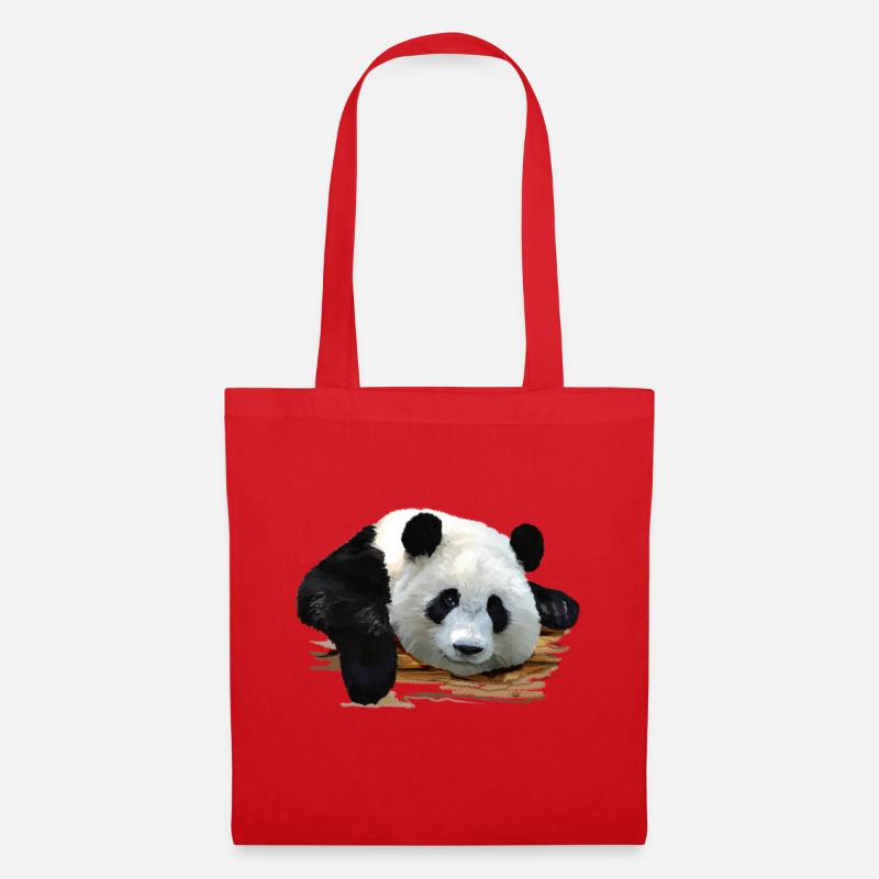 panda - Tote Bag - red