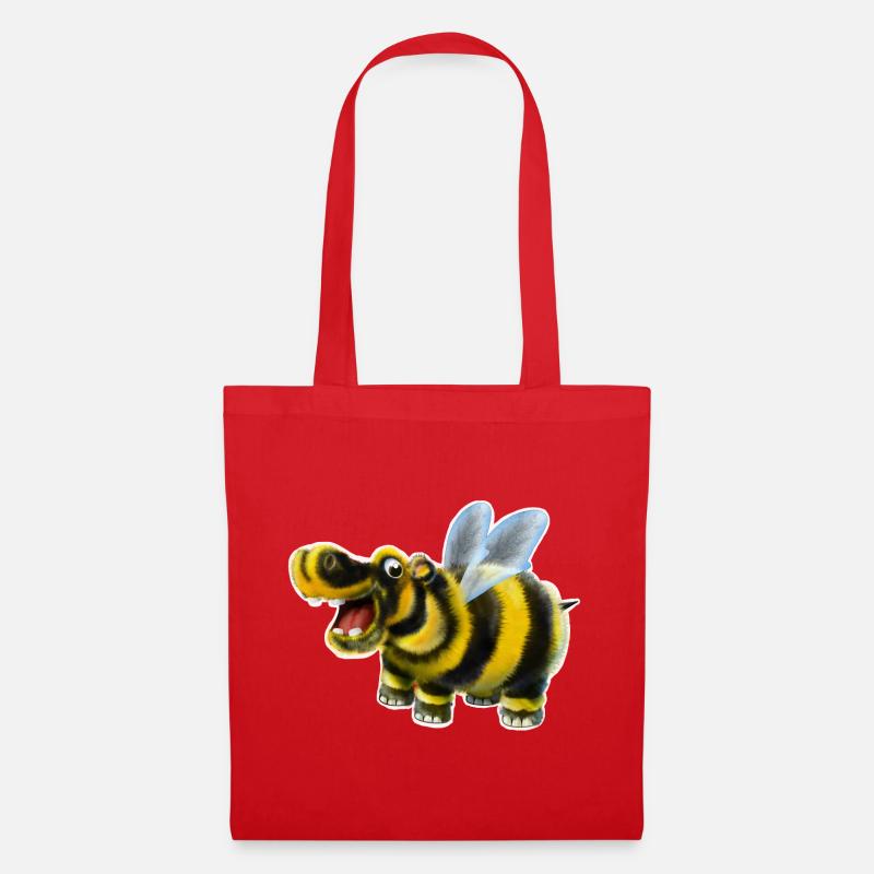 Das Hummel-Nilpferd - Stoffbeutel - Rot