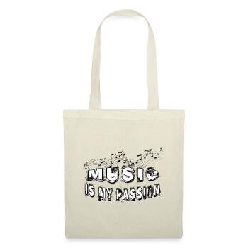 La MUSIQUE est ma passion avec les partitions - Sac en tissu - rouge - Devant