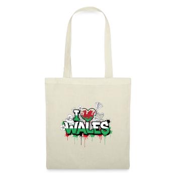 Vibrant Wales flag Love Graffiti Design - Tote Bag - red - Front