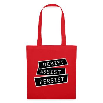 Resist Assist Persist Activism Motivation Logo - Tote Bag - red - Front
