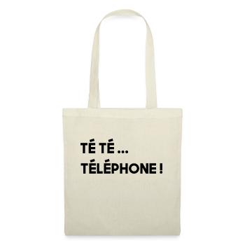 "Design Té Té... Téléphone tendance" - Sac en tissu - rouge - Devant