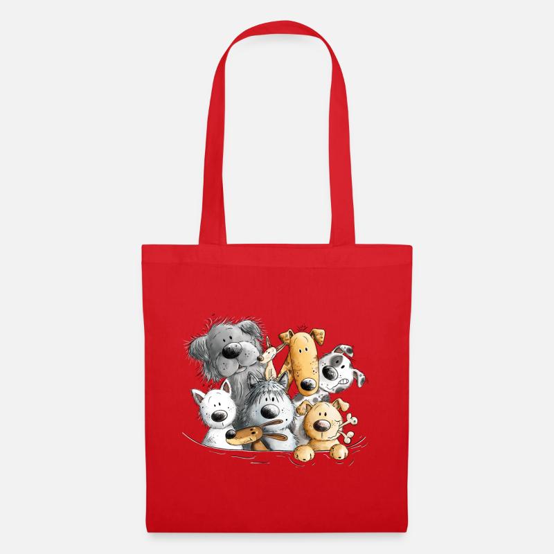 Pack chien caca de chien - Sac en tissu - rouge