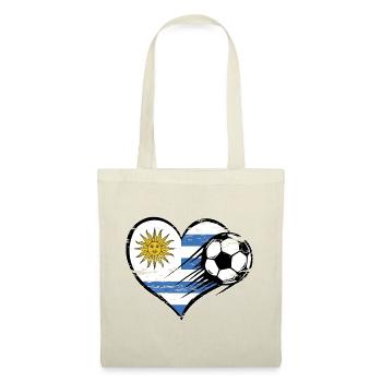 Flag football uruguayen avec le cœur utilisé - Sac en tissu - rouge - Devant