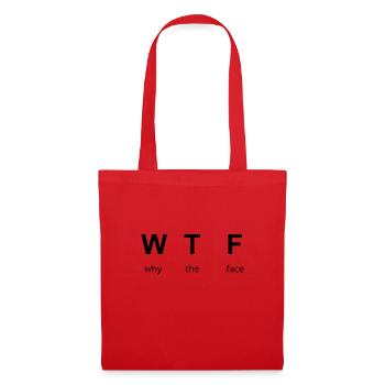 WTF - why the face - Stoffbeutel - Rot - Vorne