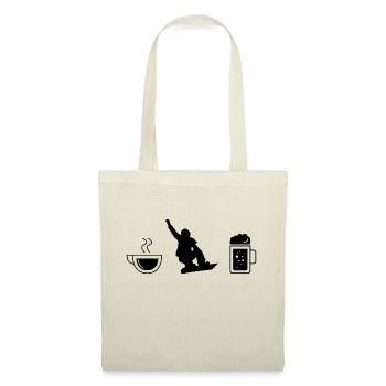 Café bière et snowboard - (2) - Sac en tissu - rouge - Devant