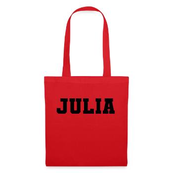 Name - Julia - Stoffbeutel - Rot - Vorne