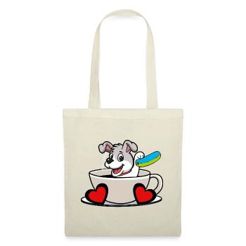 Kaffee Pause Hund Tasse Morgenmuffel Koffein Hunde - Stoffbeutel - Rot - Vorne