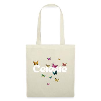 Beautiful girl's name with butterflies CELESTE - Tote Bag - red - Front