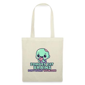 Kawaii Zombie Tastes Brain - Tote Bag - red - Front