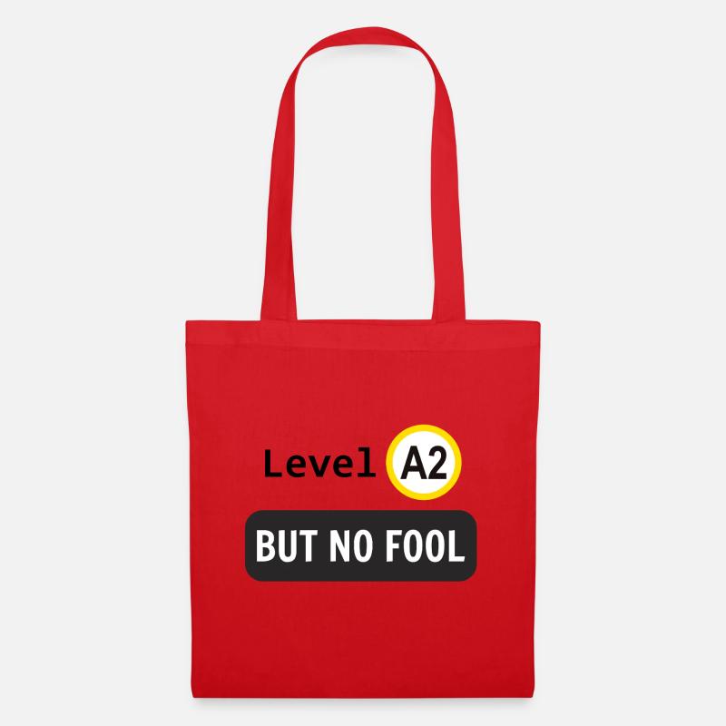 Language level A2, but no fool - Tote Bag - red