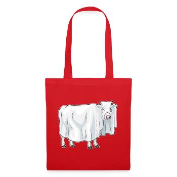 Vache Halloween fantôme - Sac en tissu - rouge - Devant