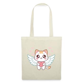 Pastel Heart Angel Cat - Tote Bag - red - Front