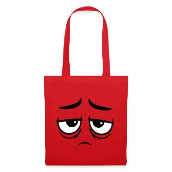 Mürrisches Trauriges Enttäuschtes Gesicht Lustig - Sac en tissu - rouge - Devant