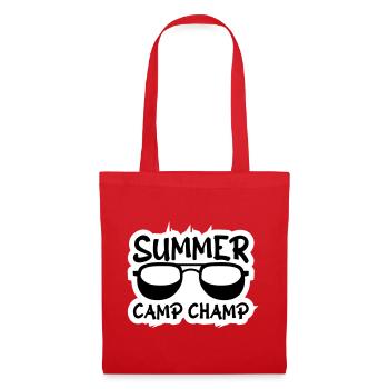 Summer Camp Champ Lustig Kinder Outdoor Abenteuer - Stoffbeutel - Rot - Vorne