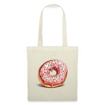 Donut rose avec des vermicelles - Sac en tissu - rouge - Devant