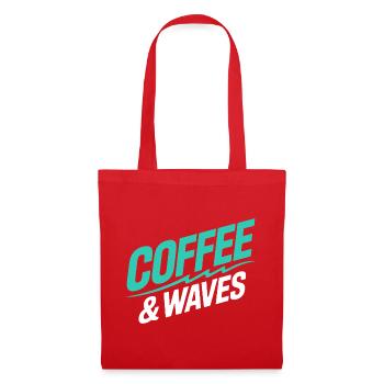 Coffee Waves Surfing Coffee & Waves Surfer Beach - Tote Bag - red - Front
