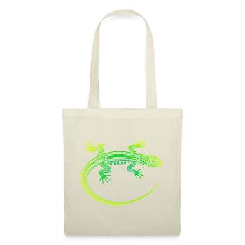 Lizard Aboriginal motifs, tribal gradient green yellow - Tote Bag - red - Front