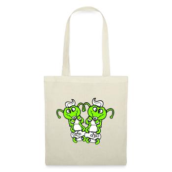 2 caterpillars baby rattle diaper pacifier child born - Tote Bag - red - Front